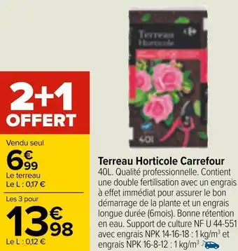Carrefour Carrefour terreau horticole offre