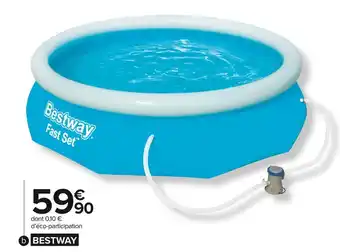 Carrefour Market Bestway piscine gonflable autoportante bleue offre