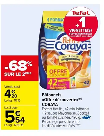 Carrefour Bâtonnets Offre Découverte Coraya offre