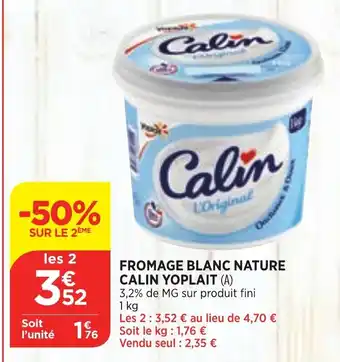 Bi1 Fromage Blanc Nature Calin Yoplait offre