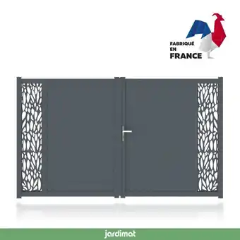 Castorama Jardimat portail jardimat aluminium neva 3 gris 7021 - 350 x h.180 cm offre