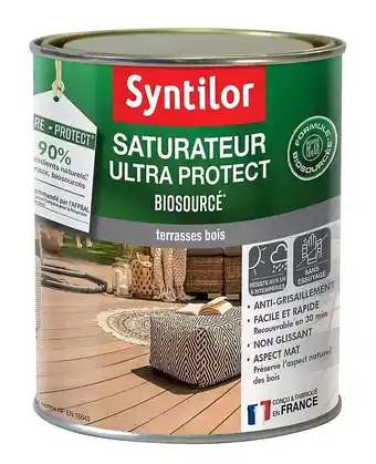 Castorama Syntilor saturateur bois nature protect extérieur syntilor 0,75l mat naturel offre