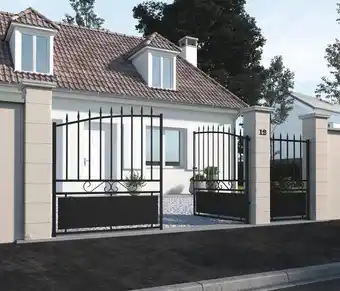 Brico Dépôt Portail fer battant noir "cardiff" - l. 3,50 x h. 1,60 m offre
