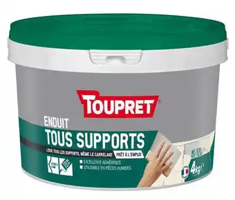 Brico Dépôt Toupret enduit de lissage tous supports 4 kg offre