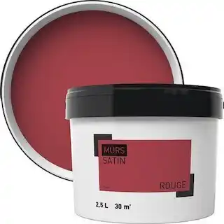 Brico Dépôt Peinture murale intérieure acrylique satin rouge 2.5 l offre