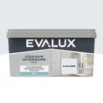 Brico Dépôt Evalux peinture mur intérieur mat 2,5 l blanc marbre offre