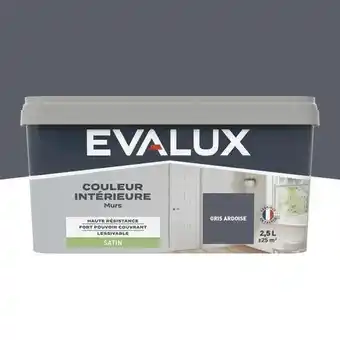 Brico Dépôt Evalux peinture mur intérieur satin 2,5 l gris ardoise offre