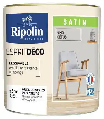 Brico Dépôt Ripolin peinture mur intérieur satin 0,5 l gris cetus offre