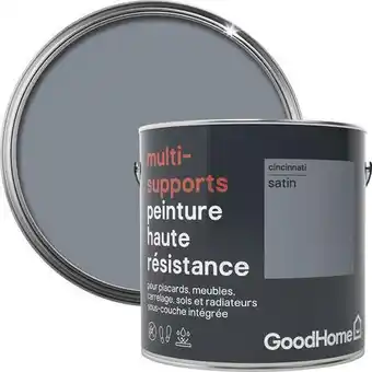 Brico Dépôt Goodhome peinture haute résistance multi-supports acrylique satin gris cincinatti 2 l offre