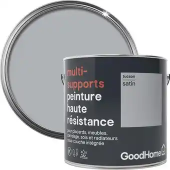 Goodhome peinture haute résistance multi-supports acrylique satin gris tucson 2 l