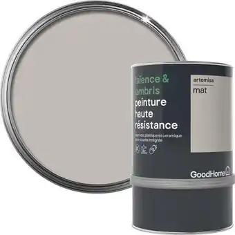Brico Dépôt Goodhome peinture haute résistance carrelage mural et lambris acrylique mat beige artemisa 0,75 l offre