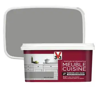 Brico Dépôt V33 peinture de rénovation meubles cuisine acrylique satin gris galet 2 l offre