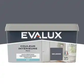 Evalux peinture mur intérieur mat 2,5 l gris ardoise