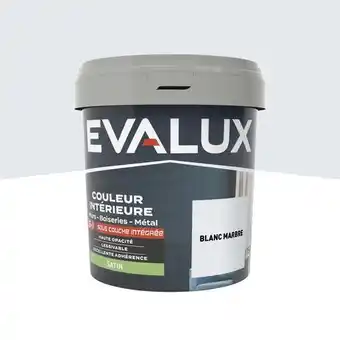 Brico Dépôt Evalux peinture mur intérieur 2 en 1 satin 0,75 l blanc marbre offre