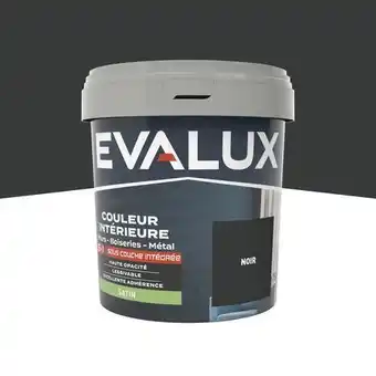 Brico Dépôt Evalux peinture mur intérieur 2 en 1 satin 0,75 l noir offre