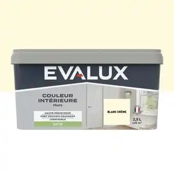 Brico Dépôt Evalux peinture mur intérieur satin 2,5 l blanc crème offre
