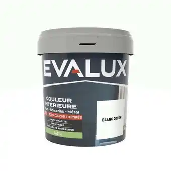 Brico Dépôt Evalux peinture mur intérieur 2 en 1 satin 0,75 l blanc coton offre