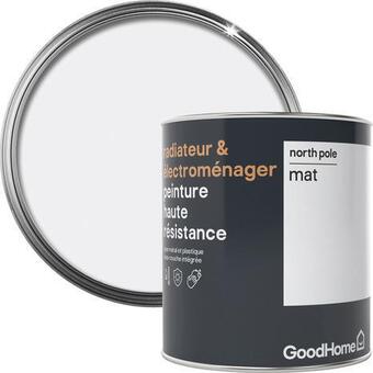 Brico Dépôt Goodhome peinture de rénovation radiateur et électroménager acrylique mat blanc north pole 0,75 l offre