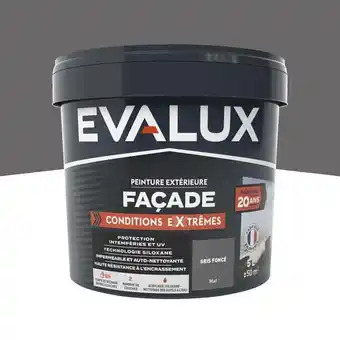 Brico Dépôt Evalux peinture façade extrême 5 l gris foncé mat offre