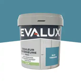 Brico Dépôt Evalux peinture mur intérieur satin 0,75 l bleu turquoise offre