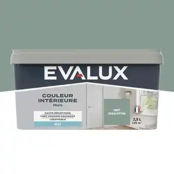 Brico Dépôt Evalux peinture mur intérieur mat 2,5 l vert eucalyptus offre