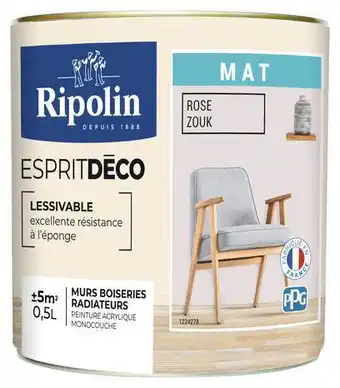 Brico Dépôt Ripolin peinture mur intérieur mat 0,5 l rose zouk offre