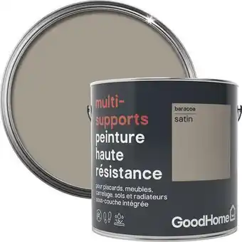 Brico Dépôt Goodhome peinture haute résistance multi-supports acrylique satin marron baracoa 2 l offre