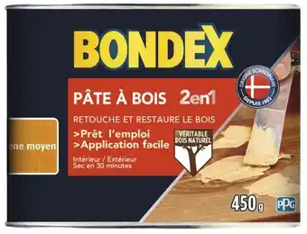 Brico Dépôt Bondex pâte à bois ton chêne moyen 450 g offre