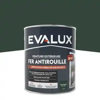 Evalux peinture extérieur métal 2,5 l vert mousse brillant