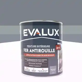 Brico Dépôt Evalux peinture extérieur métal 2,5 l gris moyen brillant offre