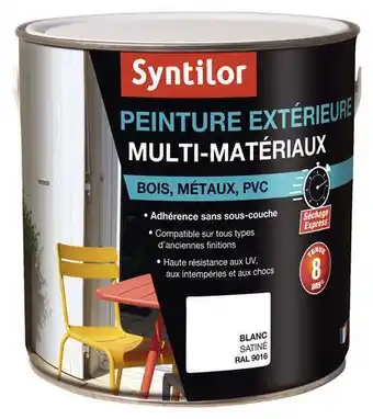 Brico Dépôt Syntilor peinture extérieure multi-matériaux - blanc - 2 l offre