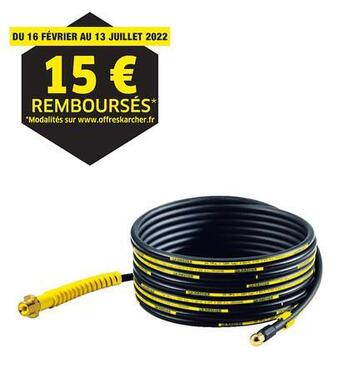 Brico Dépôt Karcher kit de canalisation pour nettoyage ou débouchage des tuyaux - l. 7,5 m offre