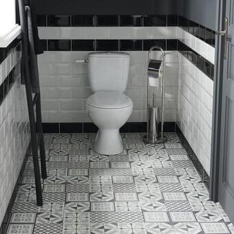 Goodhome dalle pvc adhésive pop rock carreau de ciment l. 30,5 x l. 30,5 cm