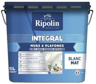 Brico Dépôt Ripolin peinture murs et plafonds intérieur mat 5 l blanc offre
