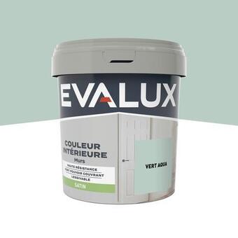Brico Dépôt Evalux peinture mur intérieur satin 0,75 l vert aqua offre