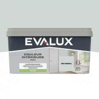 Brico Dépôt Evalux peinture mur intérieur satin 2,5 l gris minéral offre