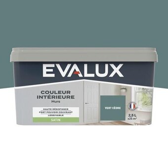 Brico Dépôt Evalux peinture mur intérieur satin 2,5 l vert cèdre offre