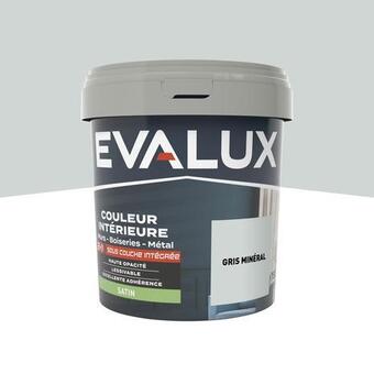 Brico Dépôt Evalux peinture mur intérieur 2 en 1 satin 0,75 l gris minéral offre