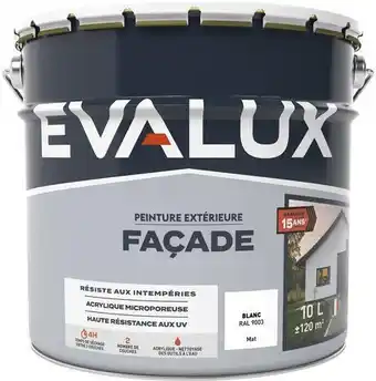 Brico Dépôt Evalux peinture façade 10 l blanc mat offre