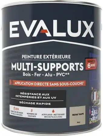 Brico Dépôt Evalux peinture extérieur mat multi supports 2,5 l beige taupe offre