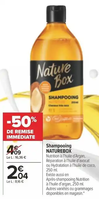Carrefour Market Shampooing NATUREBOX offre