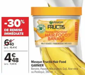 Carrefour Market Masque fructis hair food GARNIER offre