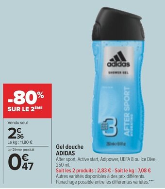 Carrefour Market Gel douche ADIDAS offre