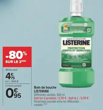 Carrefour Market Bain de bouche LISTERINE offre