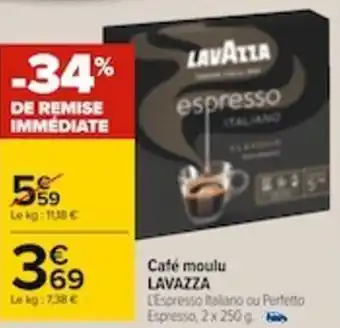 Carrefour Café moulu LAVAZZA offre