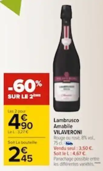 Carrefour Lambrusco amabilé VILAVERONI offre