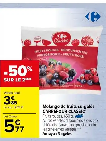 Carrefour Mélange de fruits surgelés Carrefour Classic offre