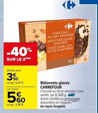 Carrefour Bâtonnets glacés Carrefour offre