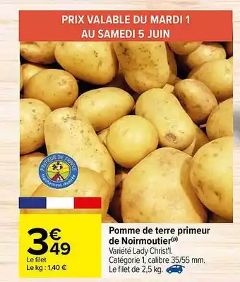 Carrefour Pomme De Terre Primeur De Noirmoutier offre