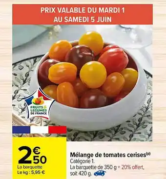 Carrefour Melange De Tomates Cerises offre